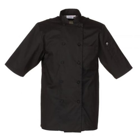 CHEF WORKS Montreal Black Chef Coat (L) JLCV-BLK-L